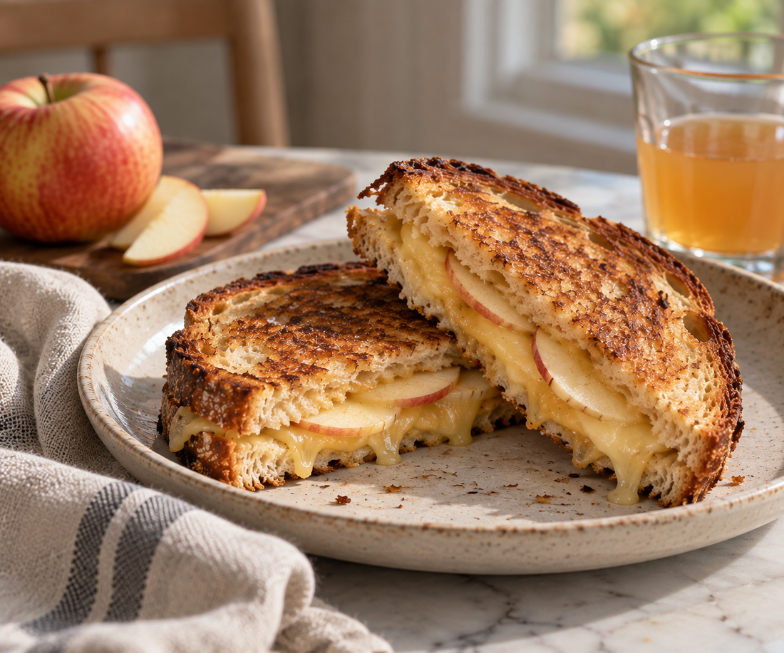 grilled cheese with apple slices