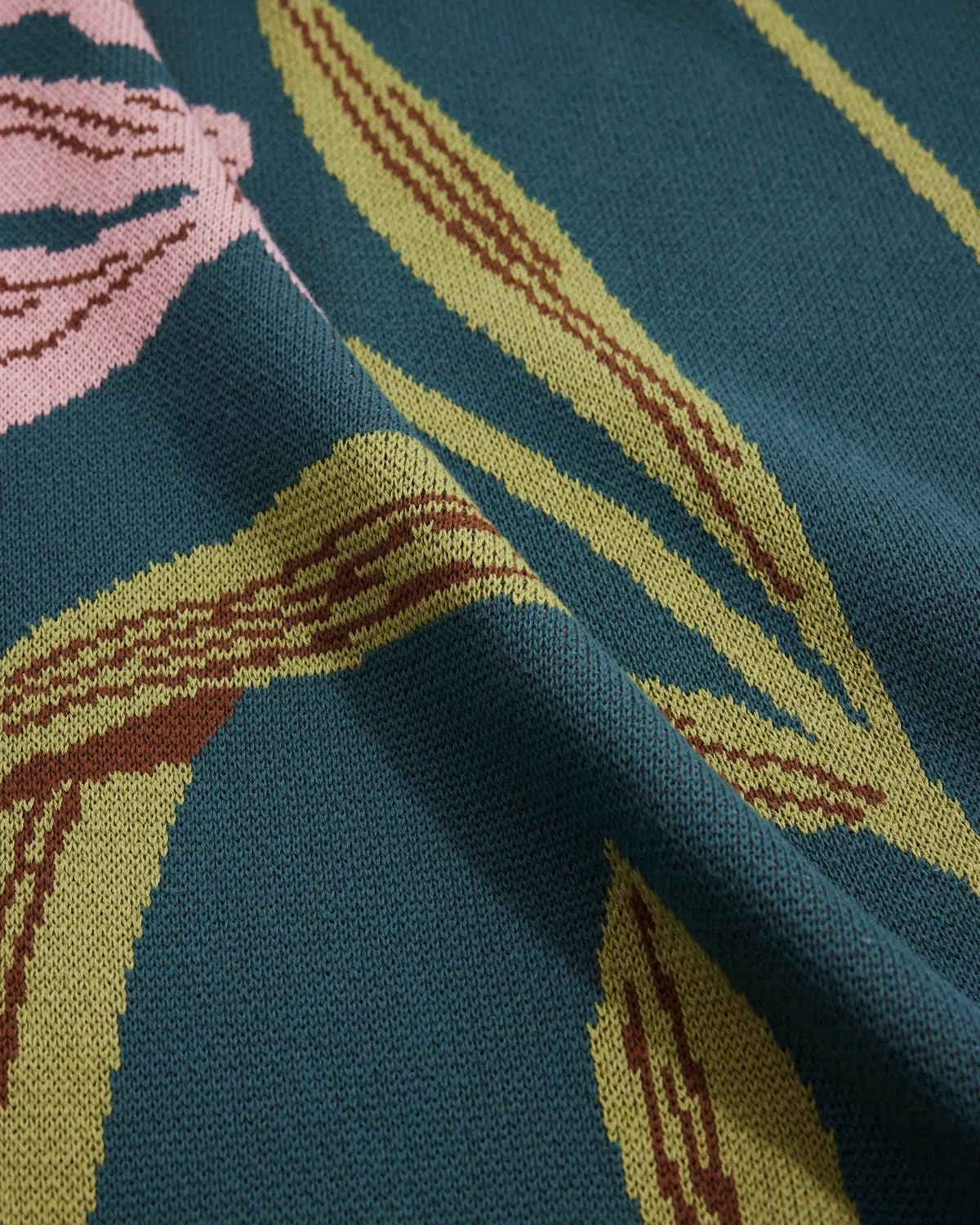 Flora Vision Knit Cotton Throw Blanket