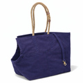 Navy Waxed Cotton Canvas Dog Carrier