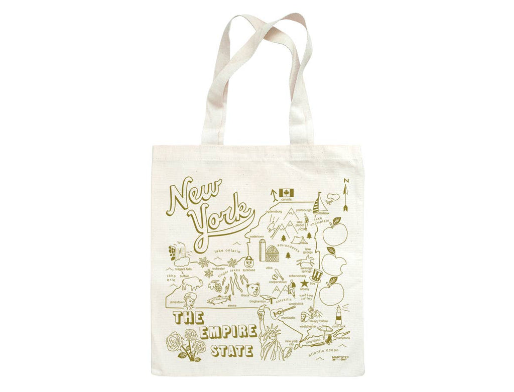 New York State Map Grocery Tote
