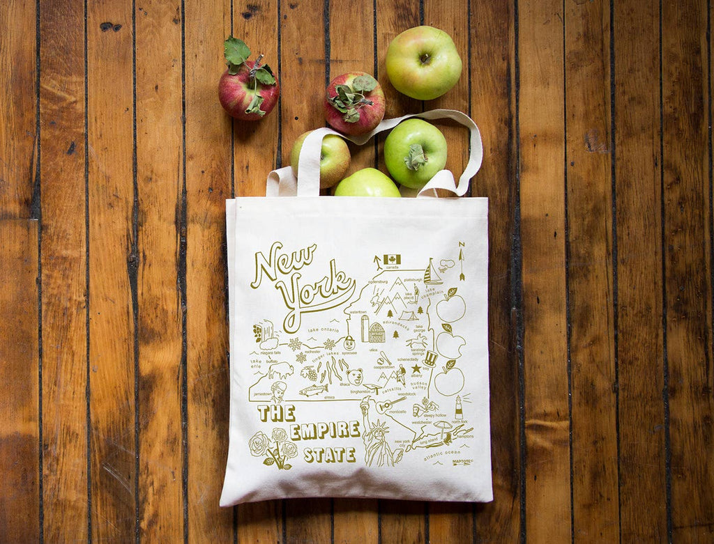 New York State Map Grocery Tote