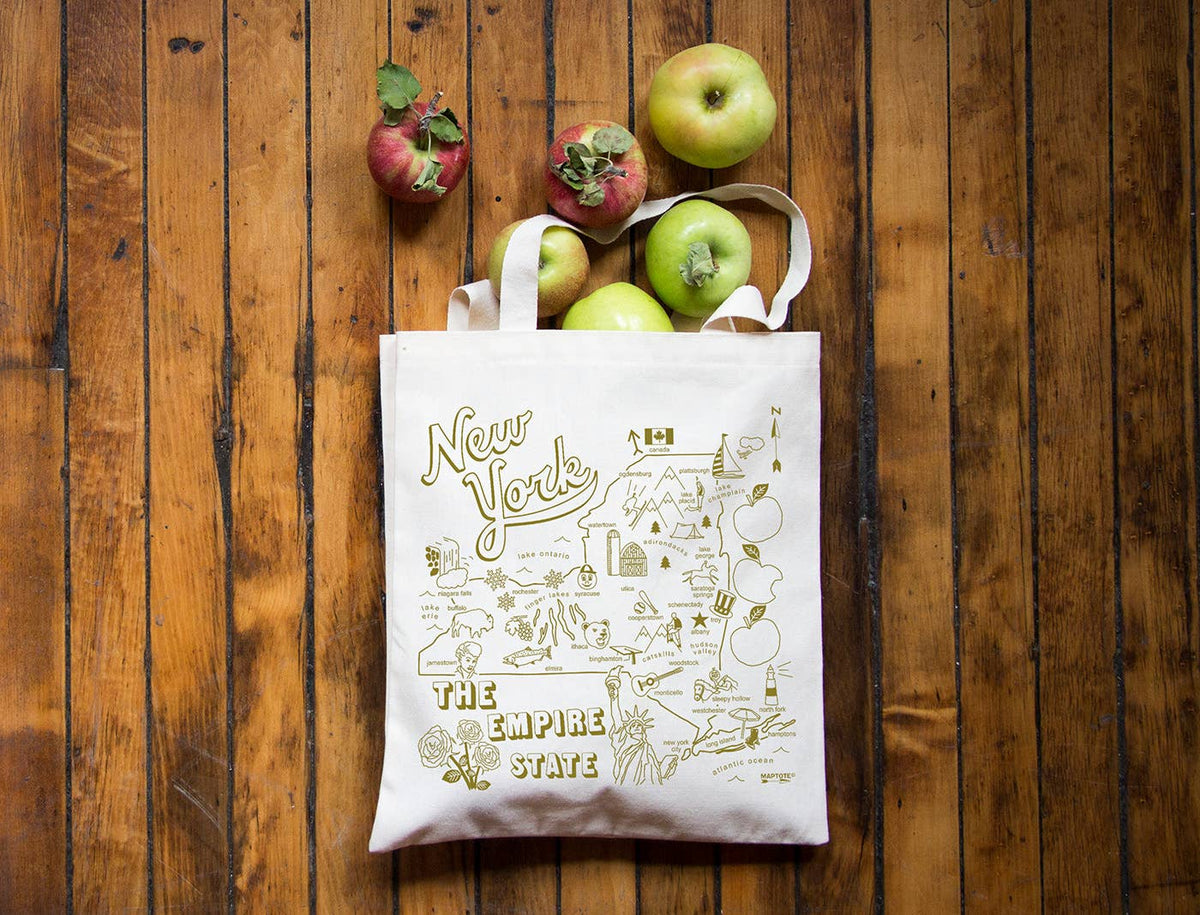 New York State Map Grocery Tote