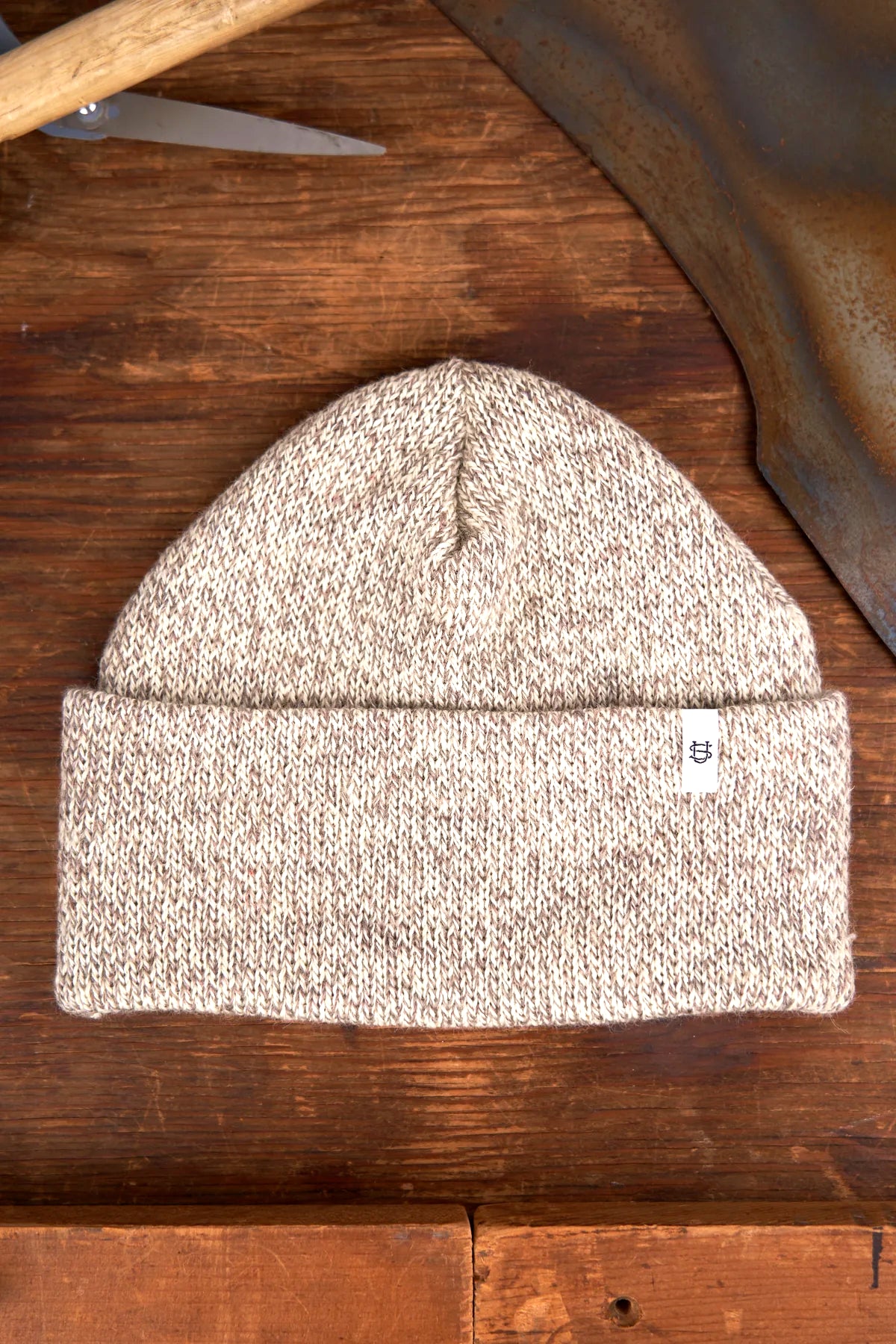 Upcycled Wool Oatmeal Melange Ragg Wool Beanie