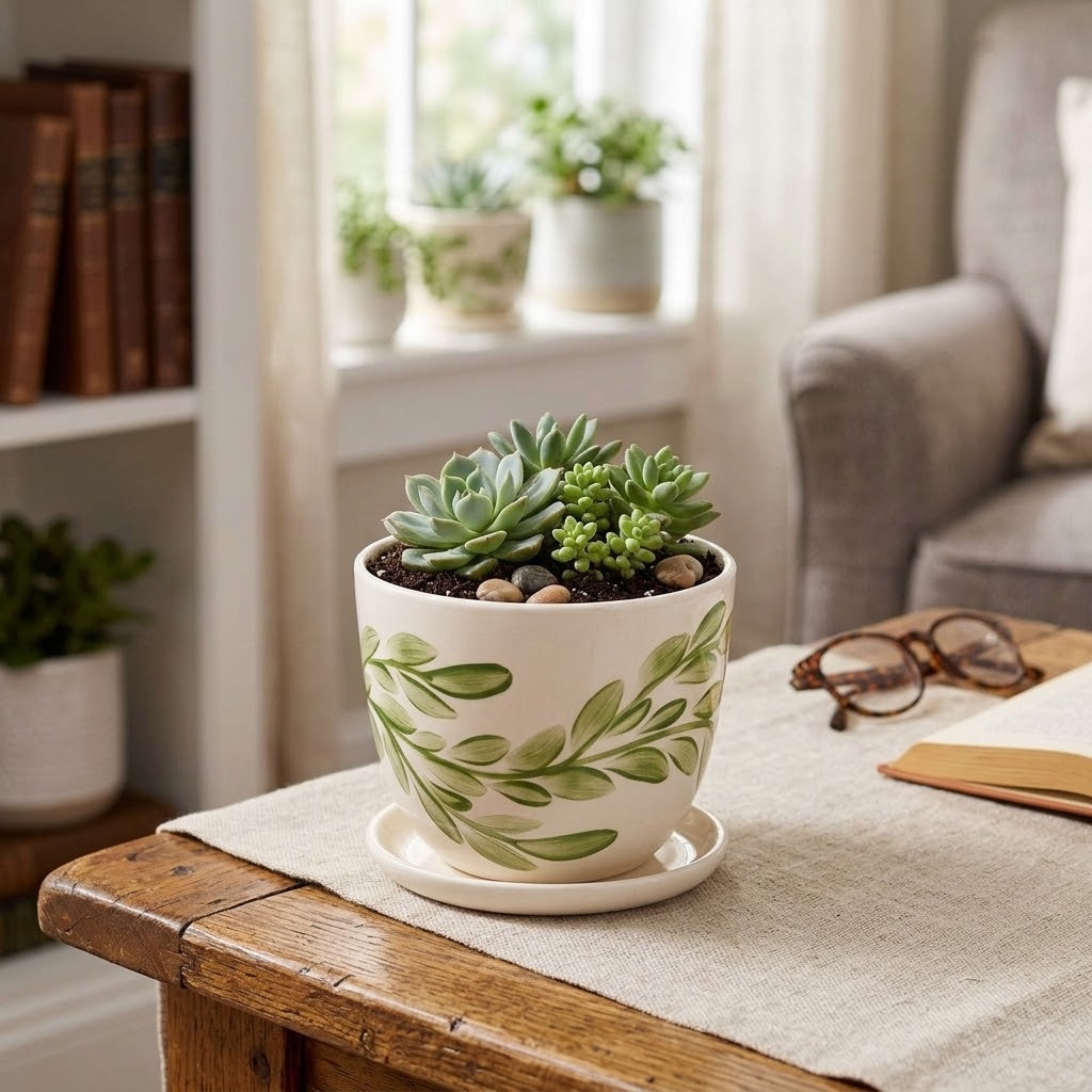 Meadow Willow Planter w/drainage dish