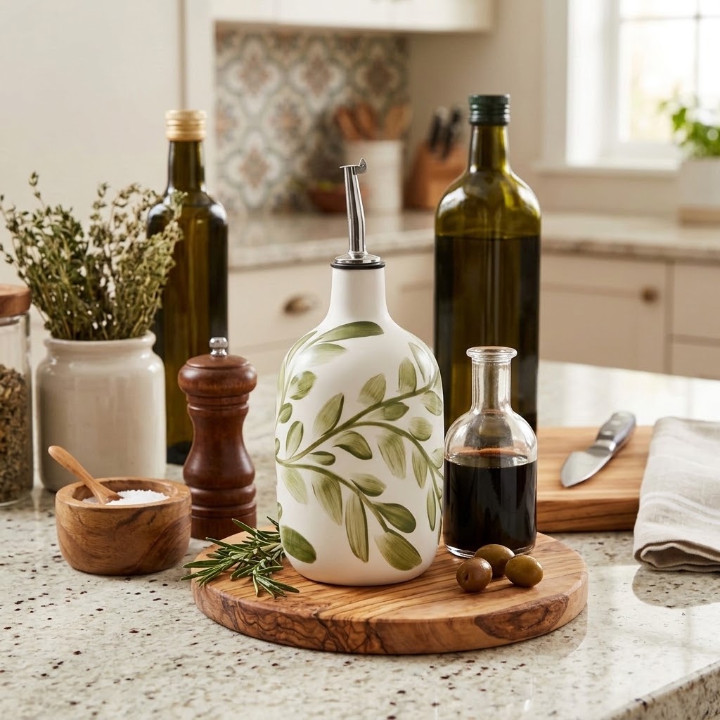 Oil / Vinegar Cruet: Meadow Willow