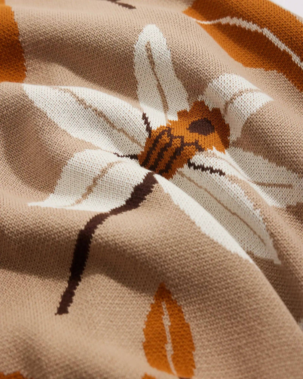 Petals Knit Cotton Throw Blanket