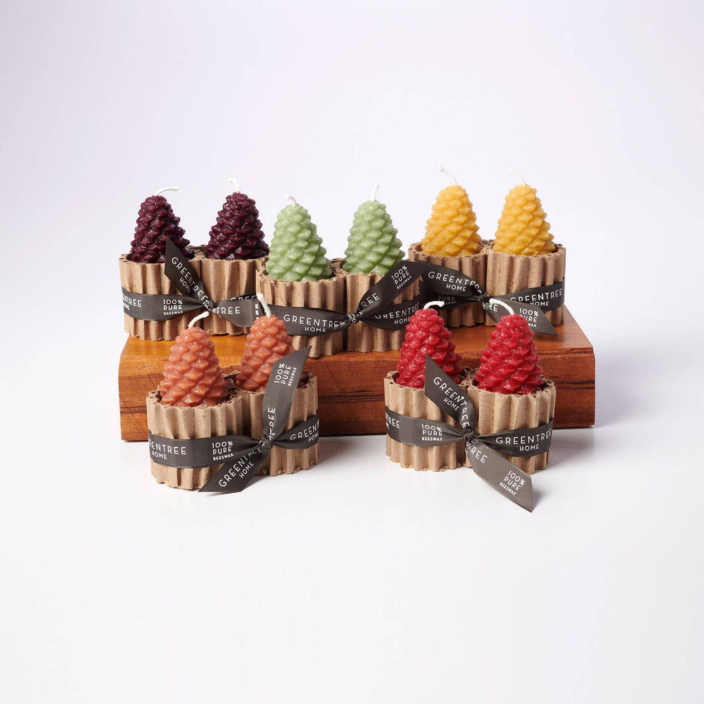 Beeswax Pine Cone Candles