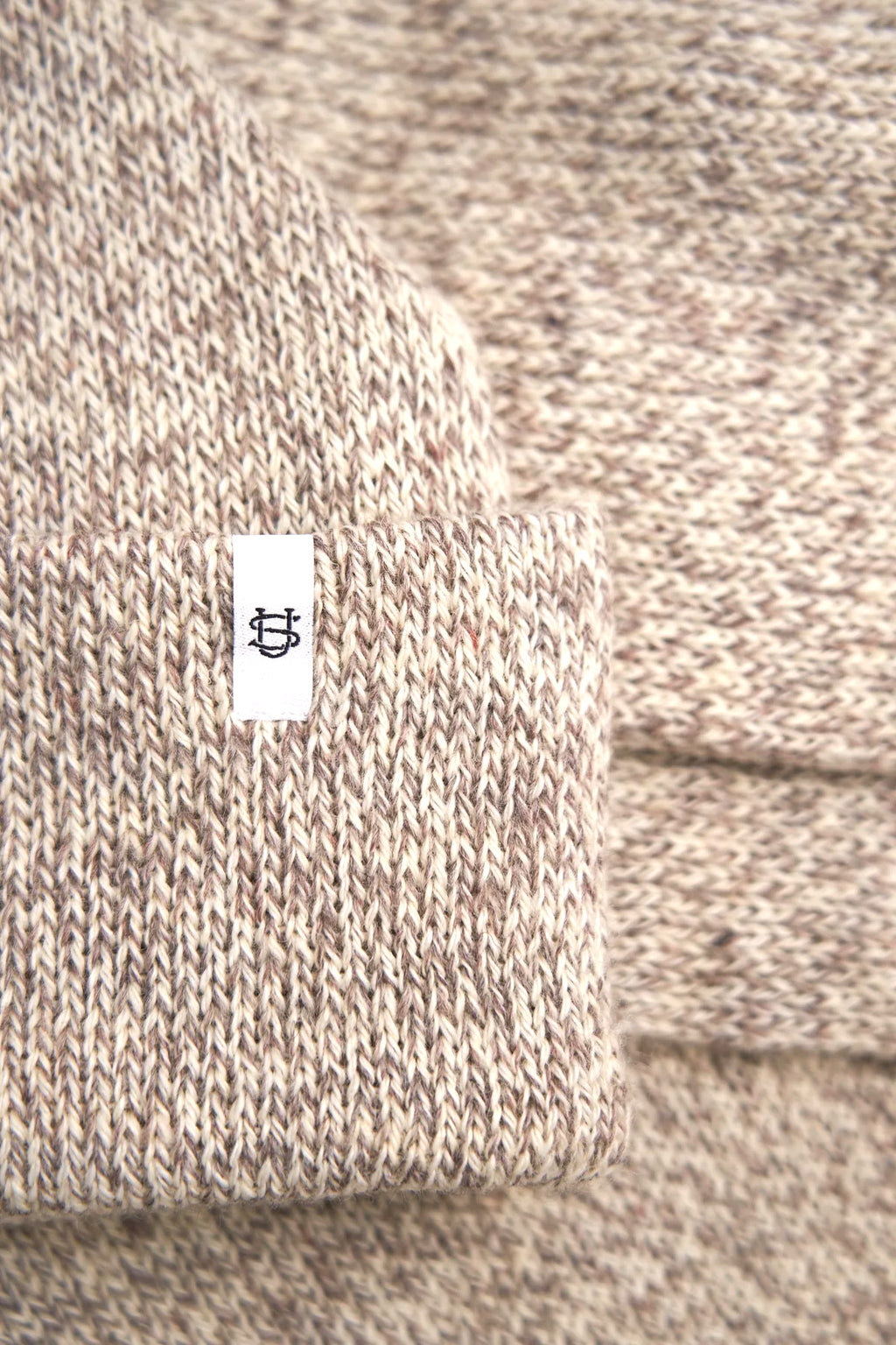 Upcycled Wool Oatmeal Melange Ragg Wool Beanie