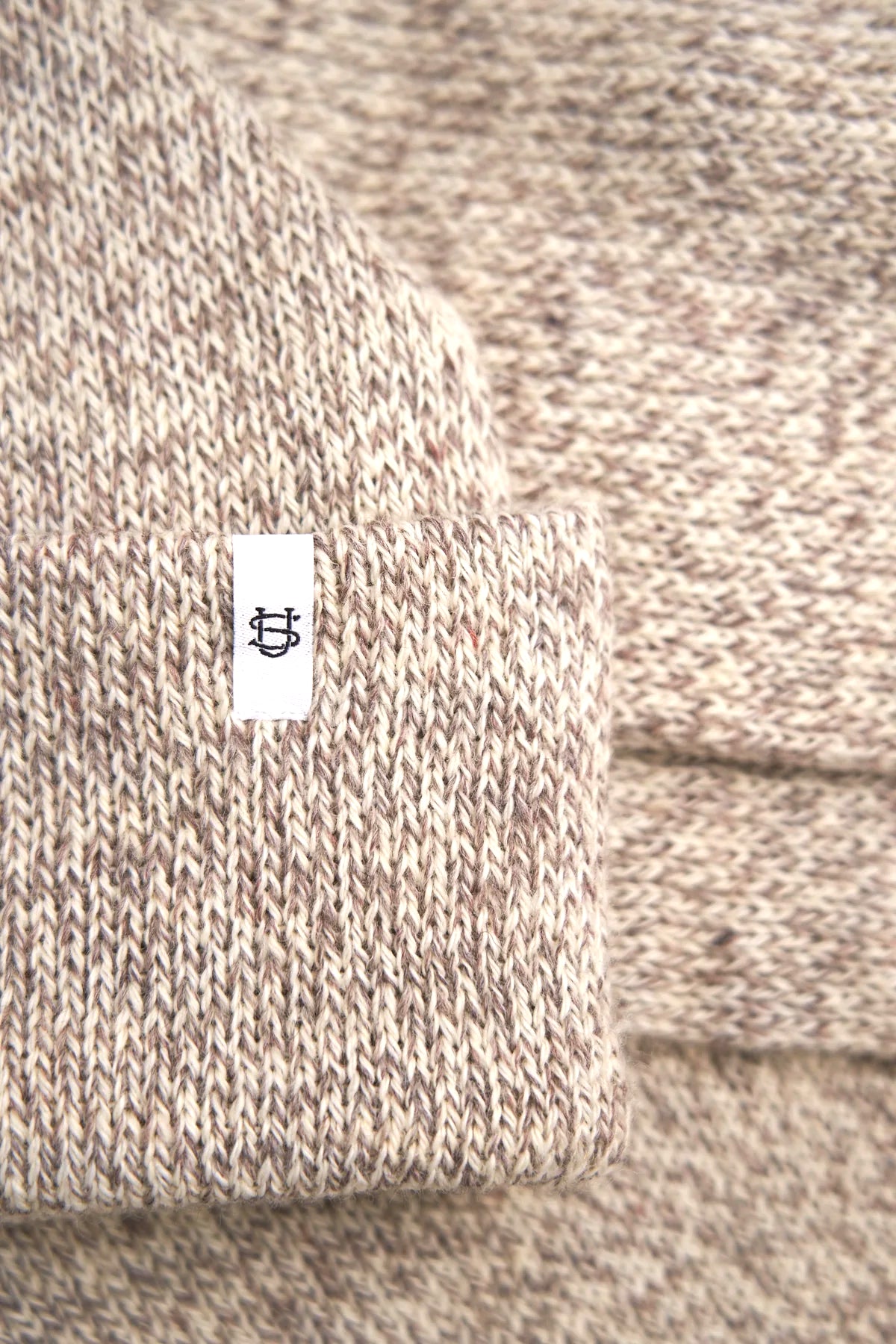 Upcycled Wool Oatmeal Melange Ragg Wool Beanie
